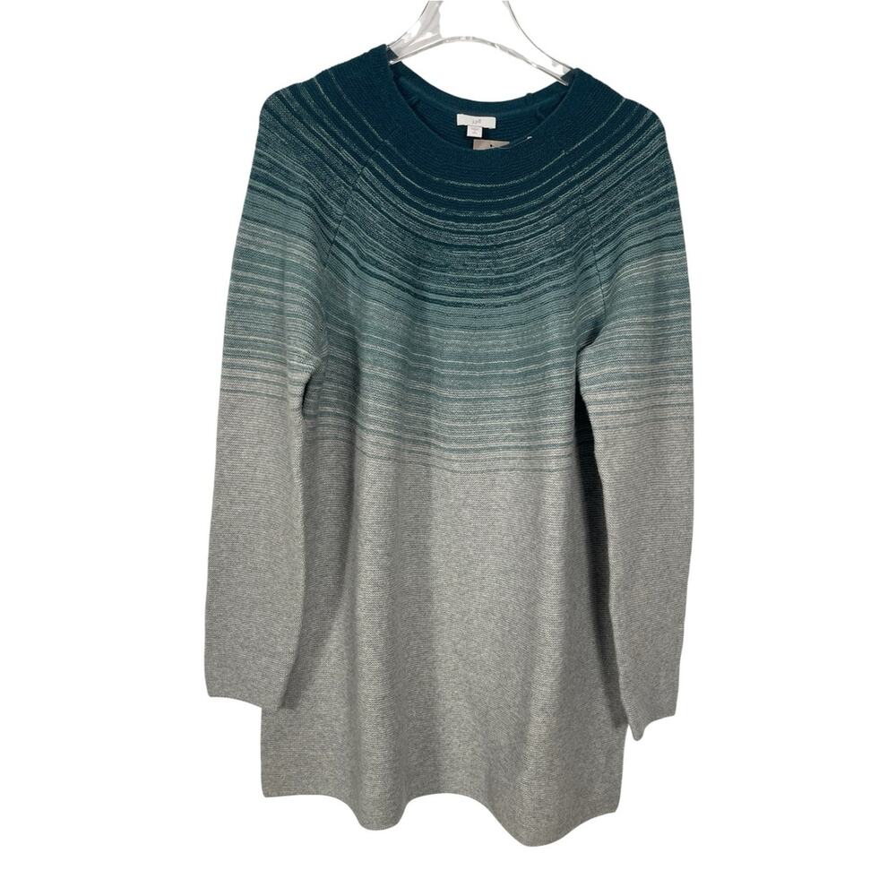 J. Jill Ombre Tunic Sweater Grey Blue Size Large Tall NEW - Picture 2 of 11